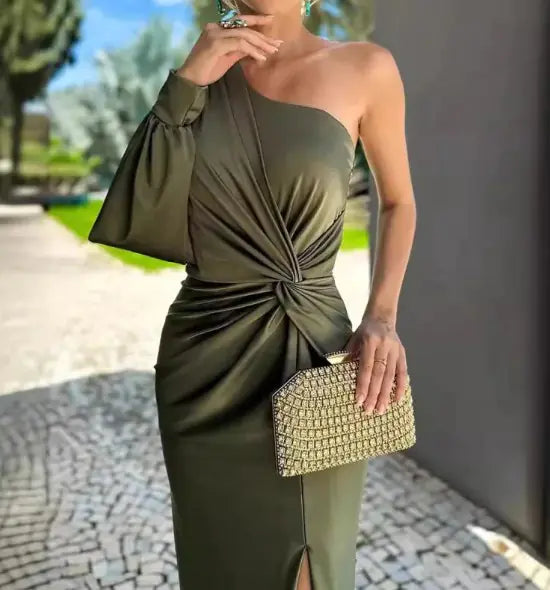 Shoulder Knot Slim Fit Dress