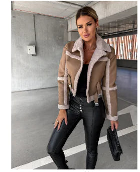 Fashionable Long Sleeve Fur Coat for Autumn and Winter