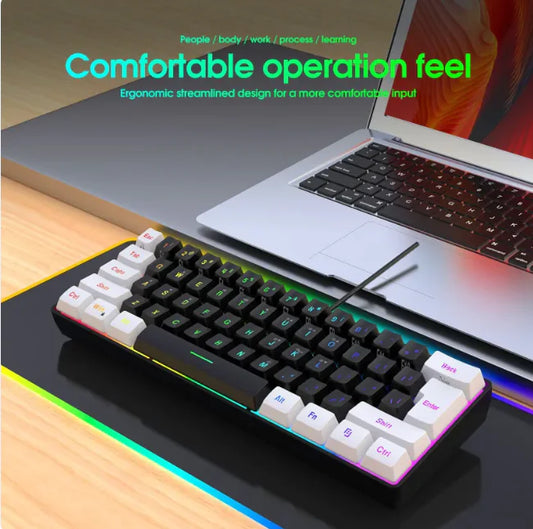 Compact 61-Key Wired Membrane Keyboard