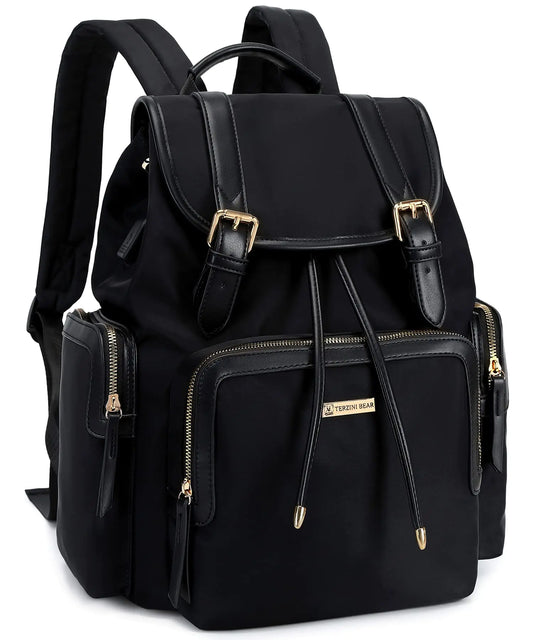 Terzini Bear Diaper Bag Backpack Multifunction Diaper Bags for Baby with USB Charging PortStroller HookChanging mat(Black)