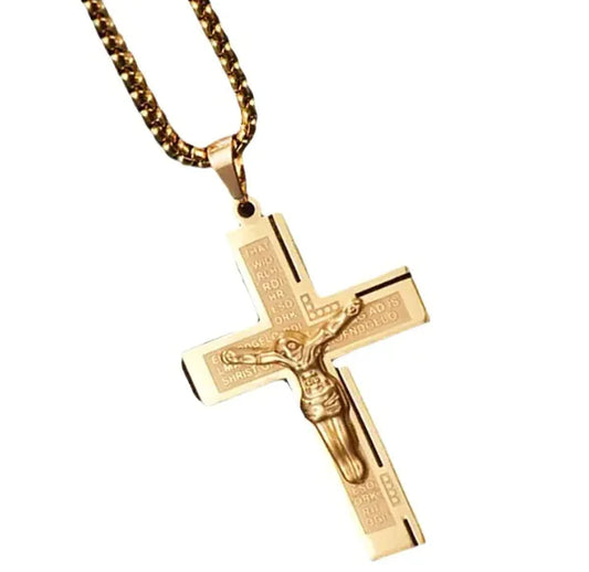 Titanium Steel Cross Pendant Necklace