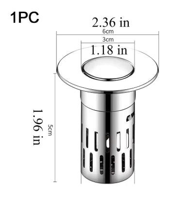 Sink Drain Stopper with Anti-Clog Filter and Trap