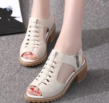 Classic Platform Women's Sandals - 100% Genuine Leather (One Pair)