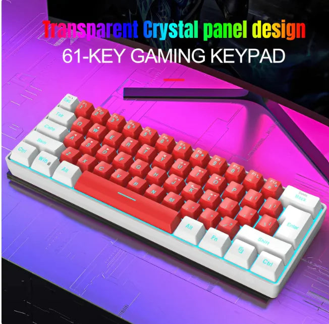 Compact 61-Key Wired Membrane Keyboard