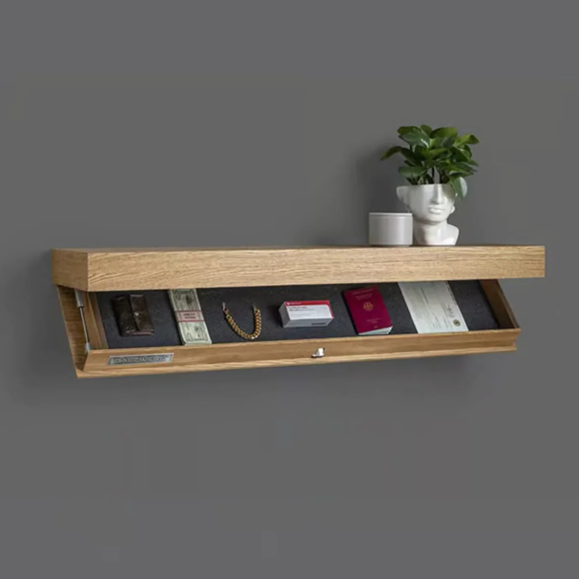 Modern Wall-Mounted Wine Cabinet Shelf