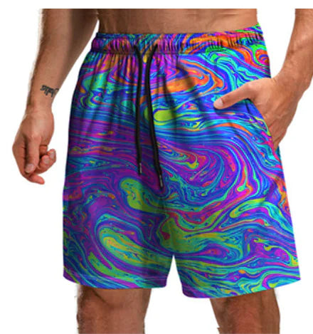 Purple Landform Digital Print Men's Summer Apparel