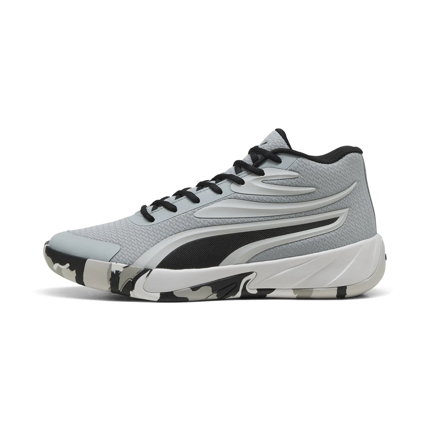 PUMA Mens Court PRO Basketball Shoe Sneaker Cool Mid Gray Black 12