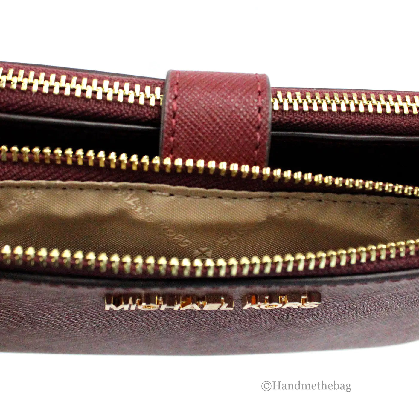 Michael Kors Jet Set Travel Dark Cherry Double Zip Wallet