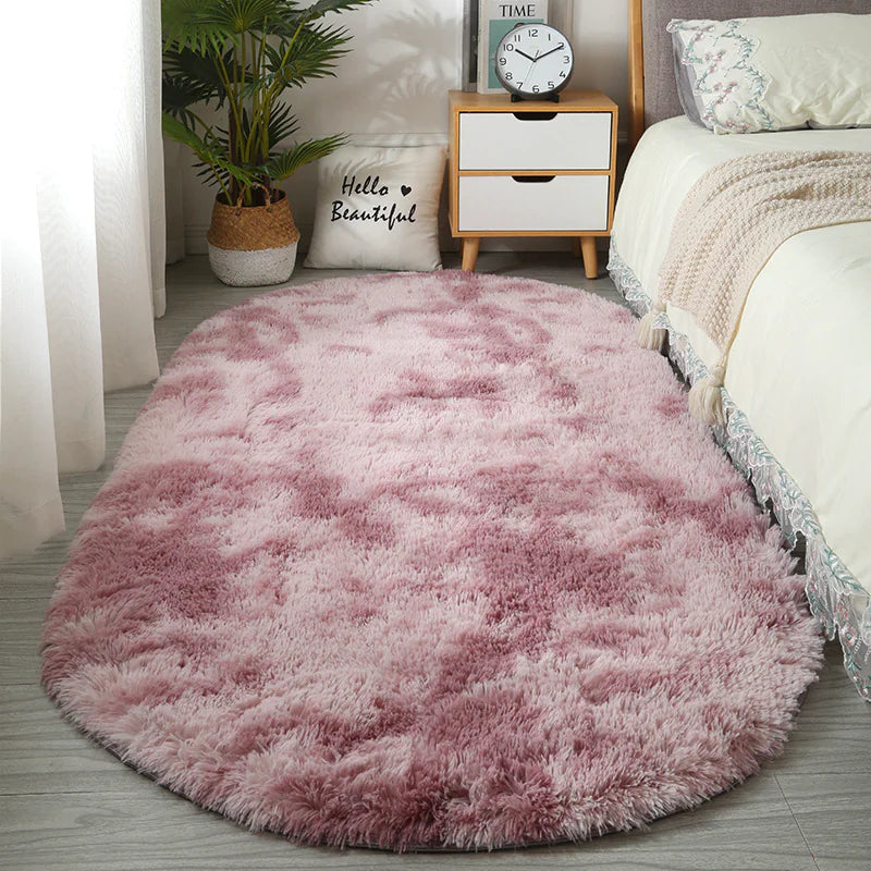 Silk Hair Tie-dyed Carpet Living Room Bedroom Bedside