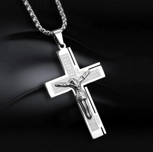 Titanium Steel Cross Pendant Necklace