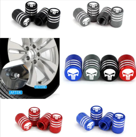 Skull Design Long Tooth Tire Valve Caps